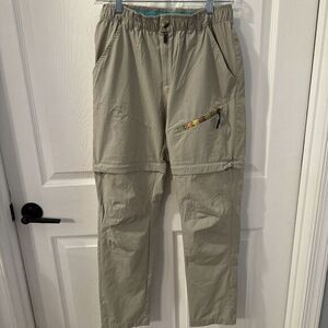 Little Donkey Andy‎ Pants Womens sz S Tan Beige convertible Windbreaker Hiking